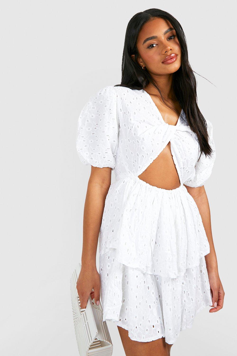 Boohoo twist on sale detail skater dress