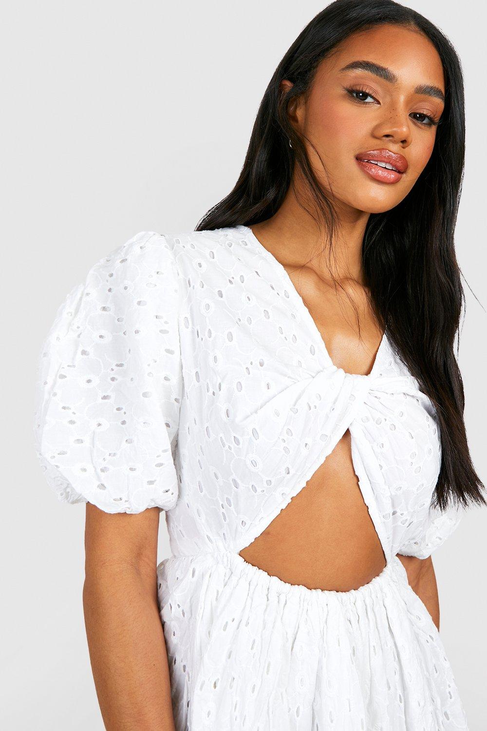 Boohoo twist on sale detail skater dress