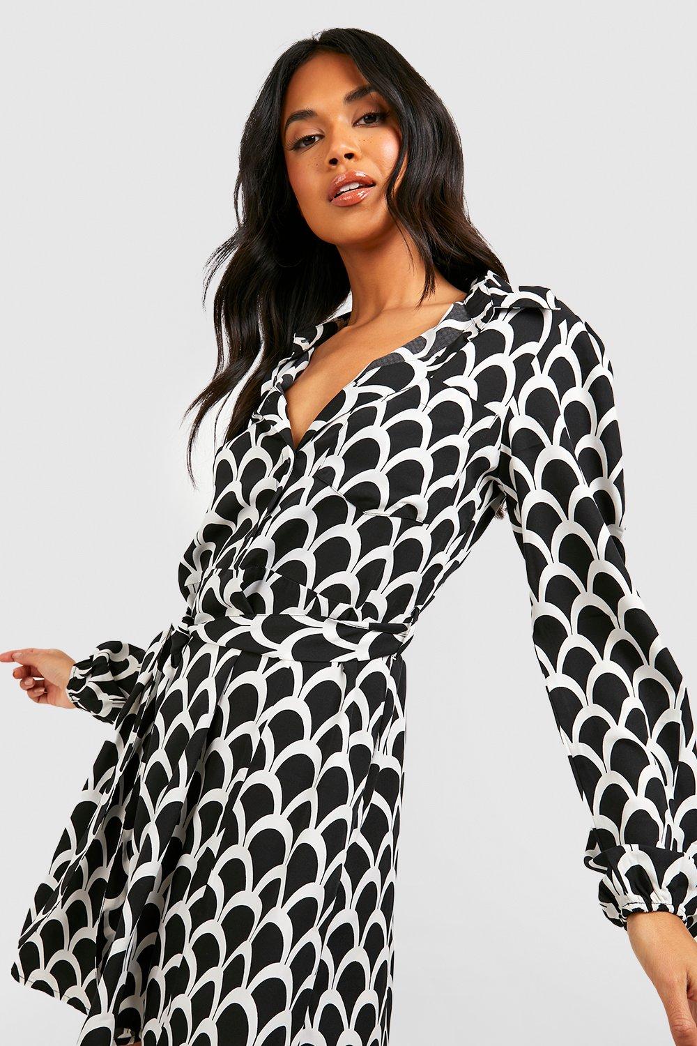 Boohoo geo print store shirt dress