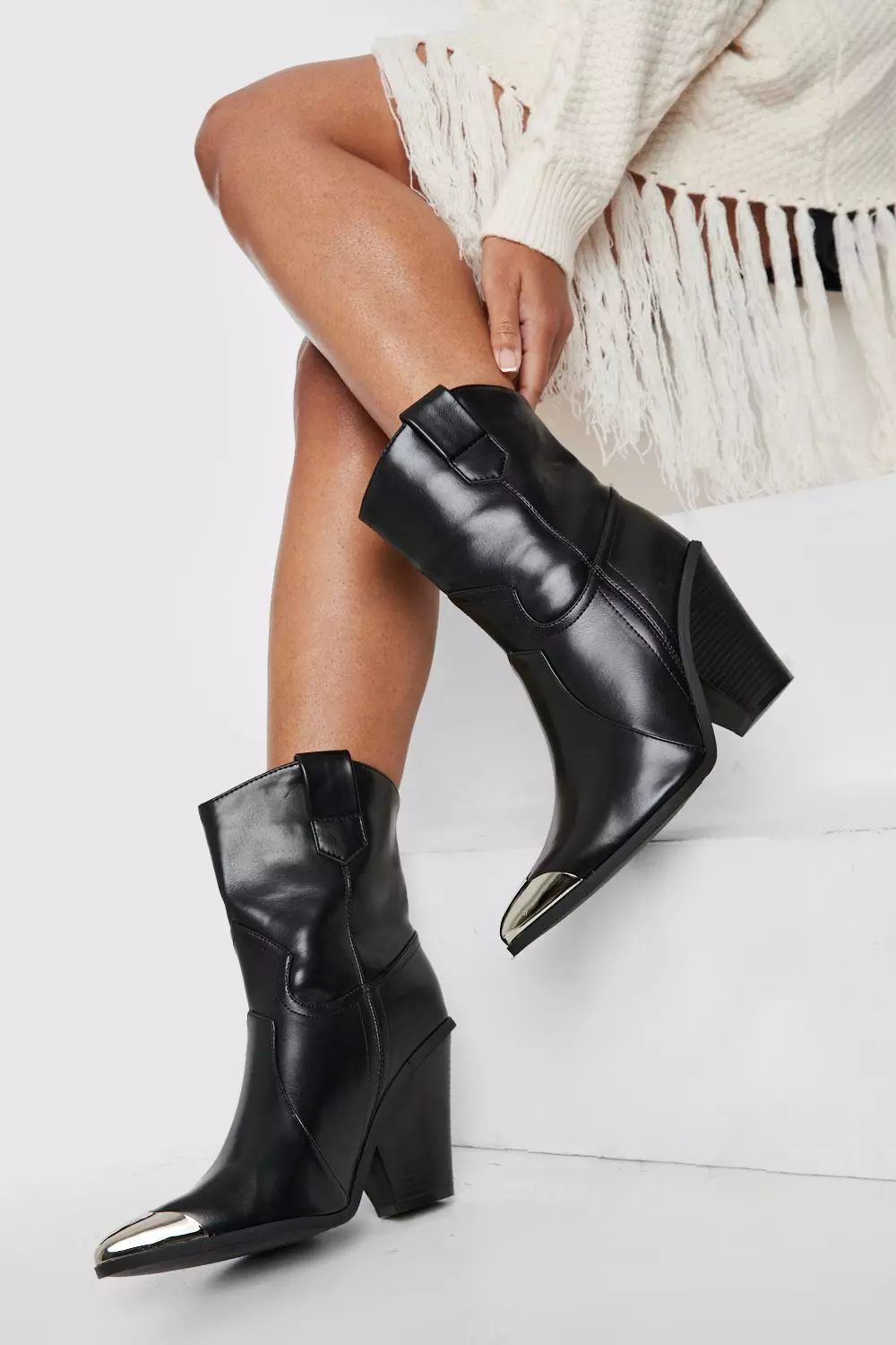 Metal heeled cowboy outlet boots