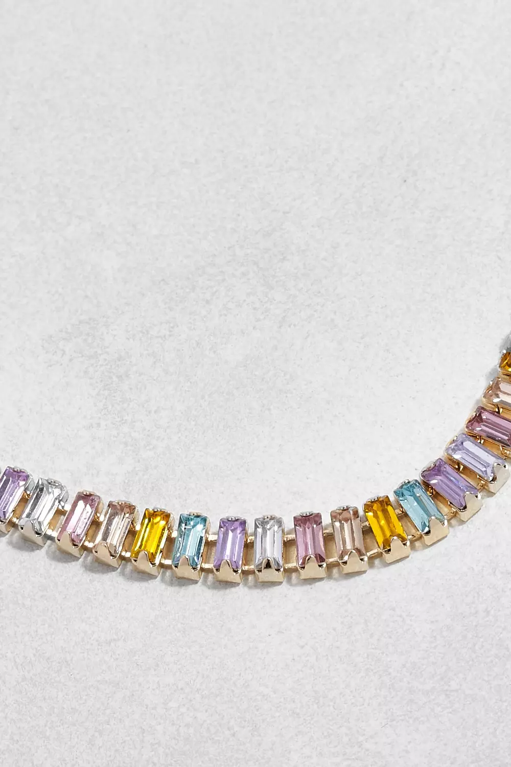 Rainbow hot sale baguette necklace