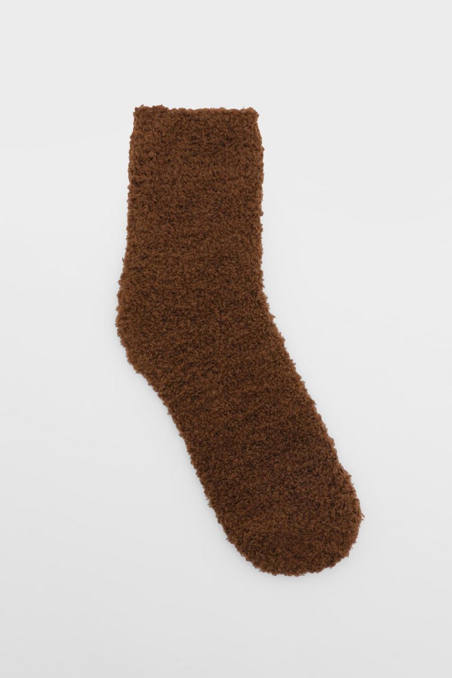 Chocolate Fluffy Bed Socks image number 1