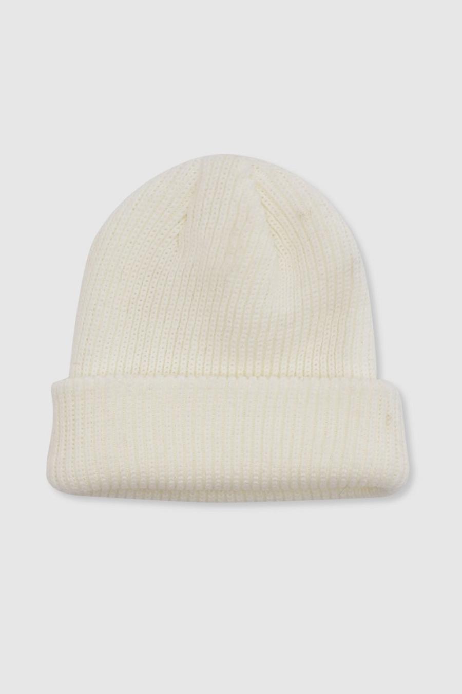 Cream blanco Basic Ribbed Docker Hat