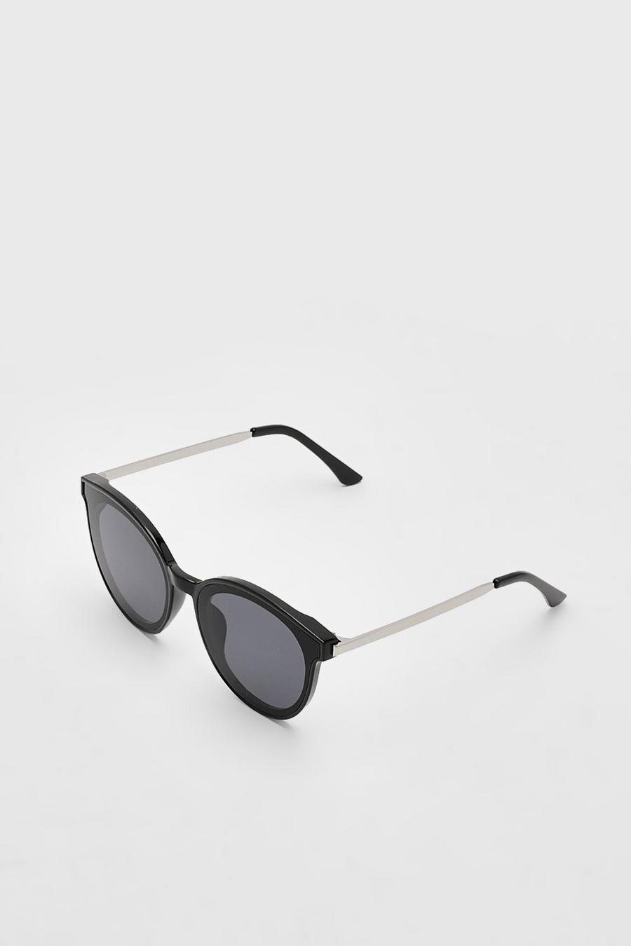 Rounded Oval Black Sunglasses 
