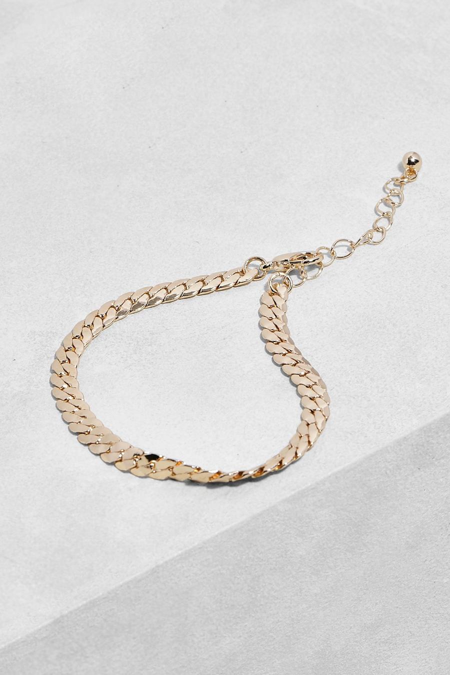 Gold Textured Snake Chain Bracelet image number 1