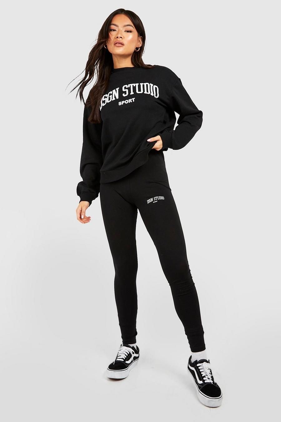 Black Dsgn Studio Sport Sweater Legging Tracksuit  image number 1