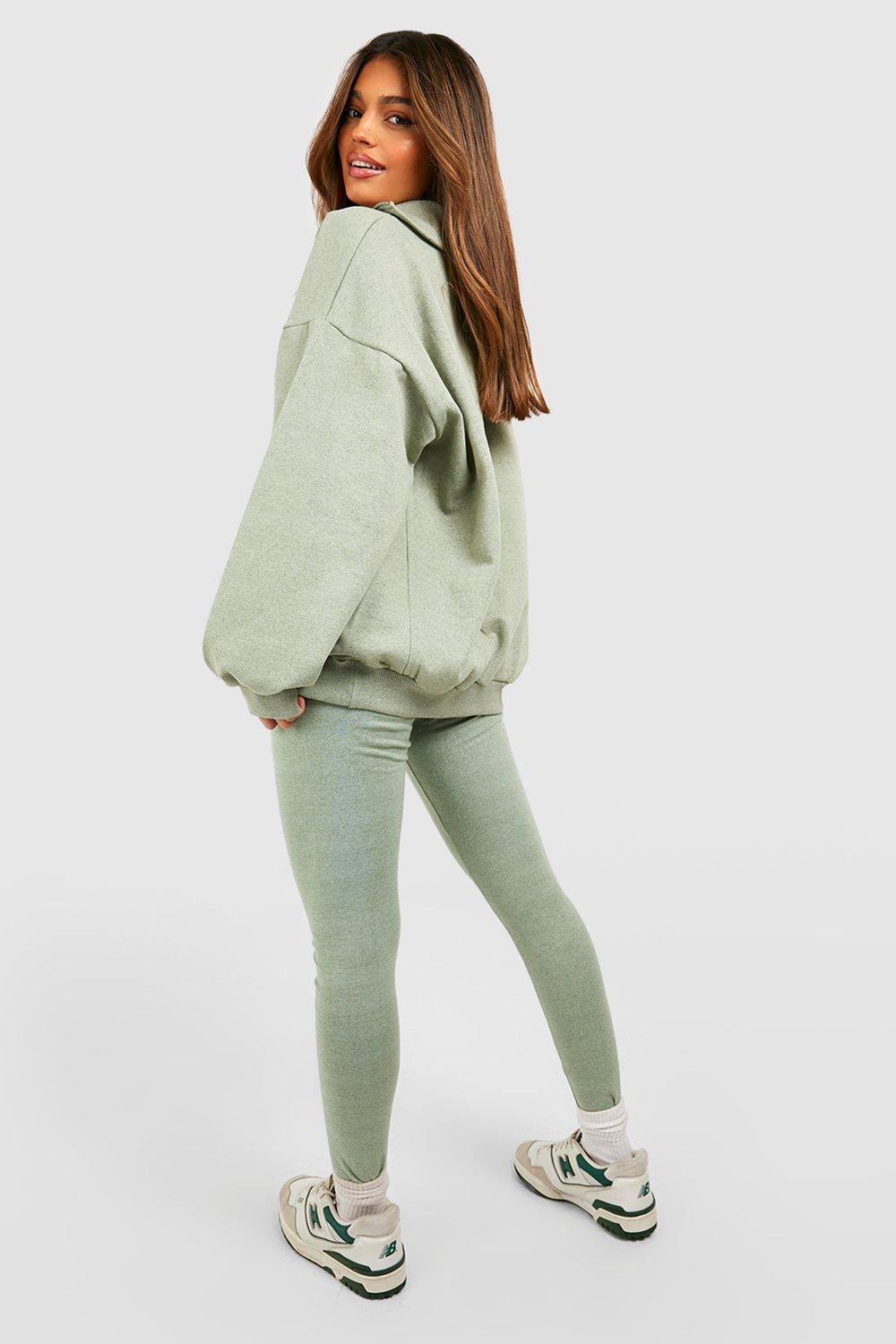 White & Green Hoodie Sweatshirt/Leggings Set 2424 - No Angel