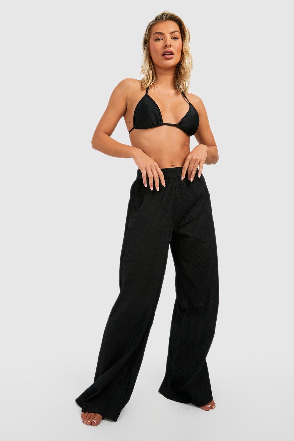 Sheer beach trousers, Black