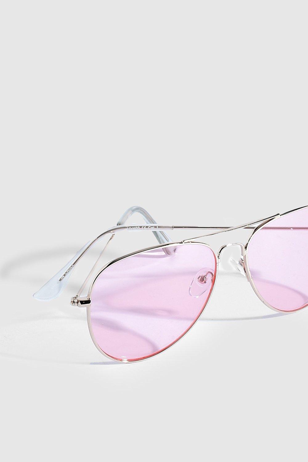Pink Lens Aviator Sunglasses
