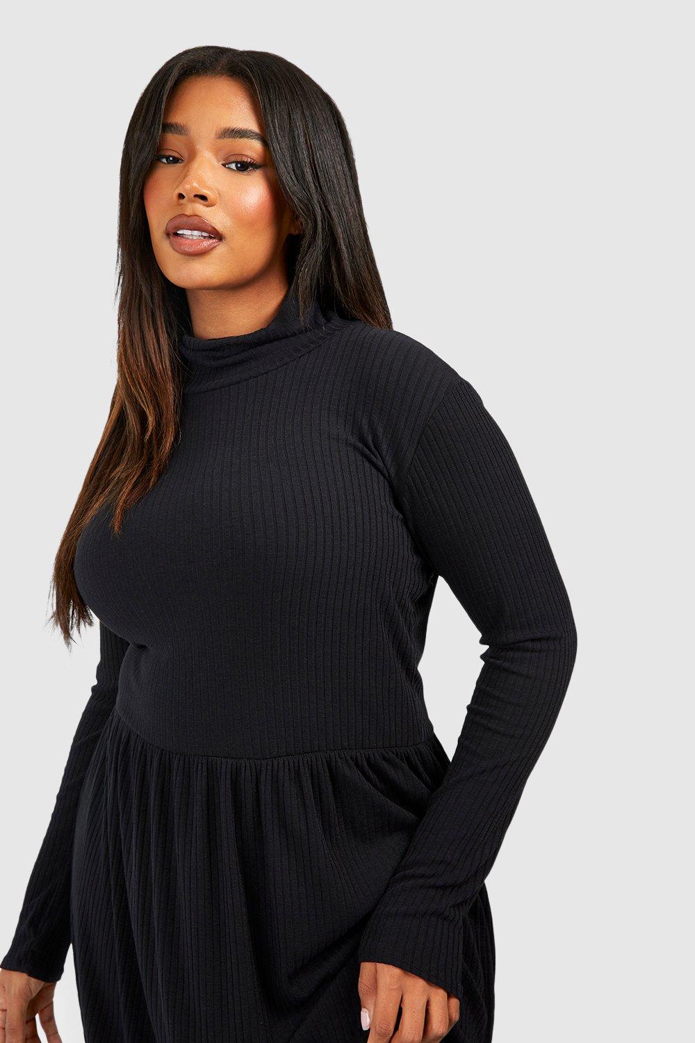 Long sleeve turtleneck dress hotsell plus size