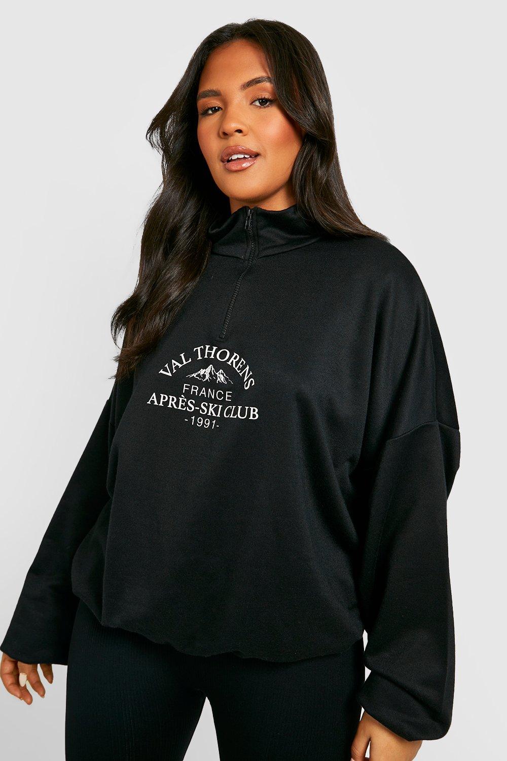 Black Plus Ski Club Half Zip Sweatshirt