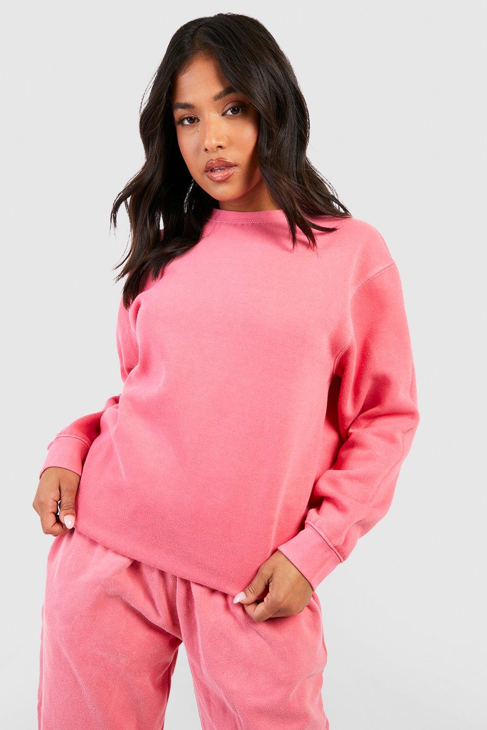 Boohoo Womens matching sweatshirt and jogger set OFCL STUDIO Hot Pink Small  NWT