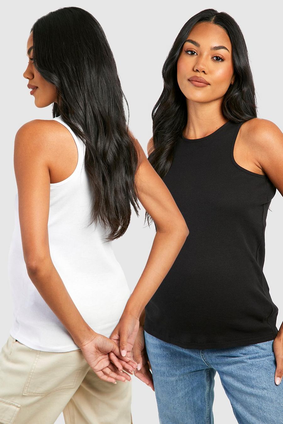 Maternity Rib Racer Neck Tank Top 2 Pack image number 1