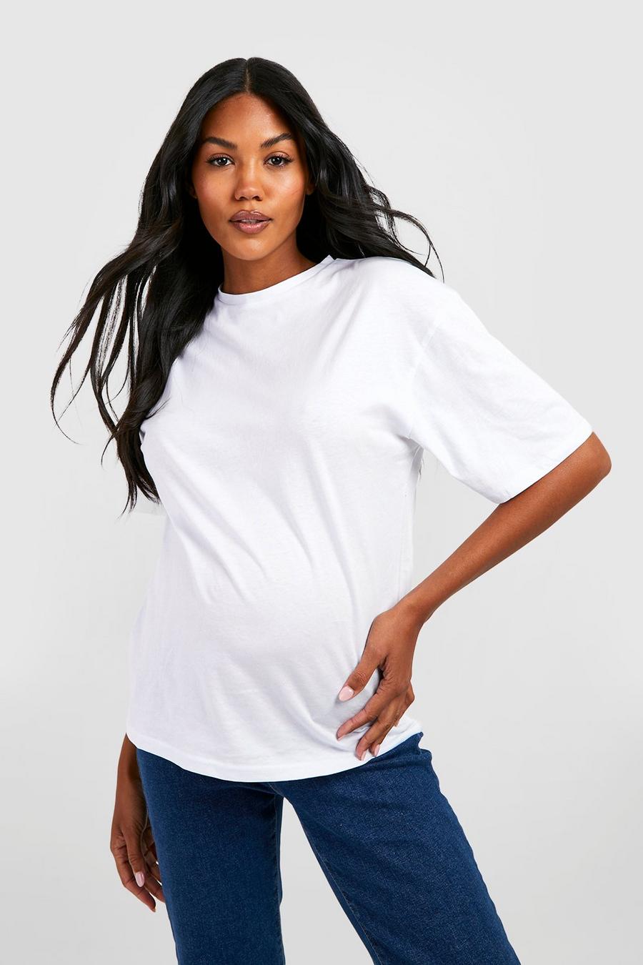 White Maternity Basic T-Shirt image number 1