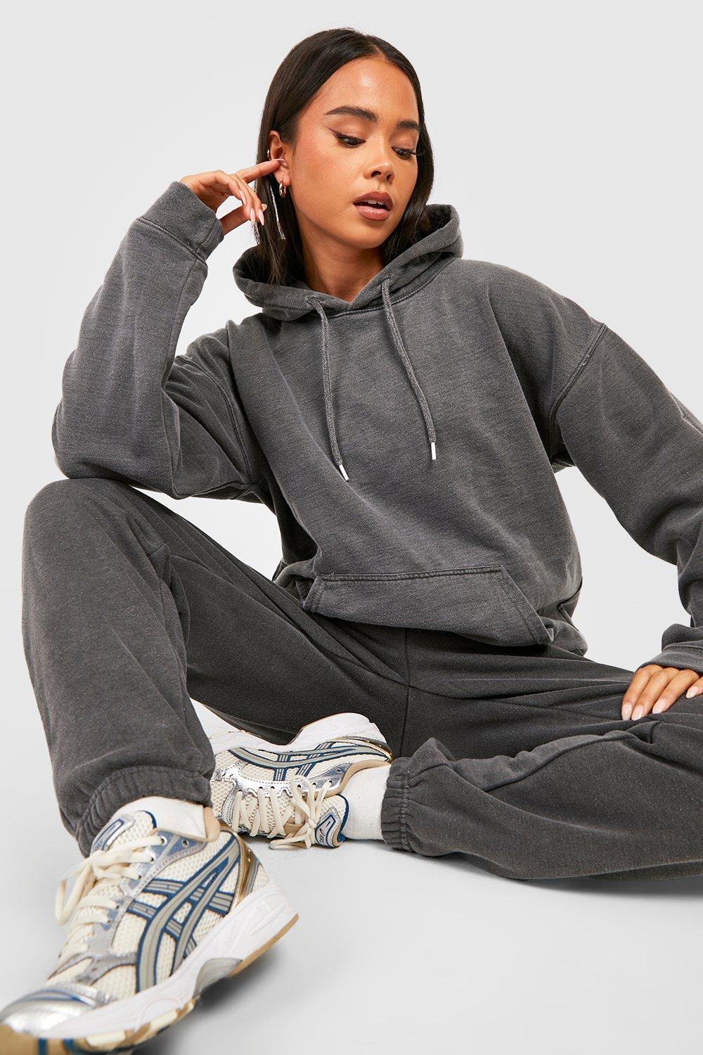 Petite Acid Wash Pocket Hoody & Jogger Set