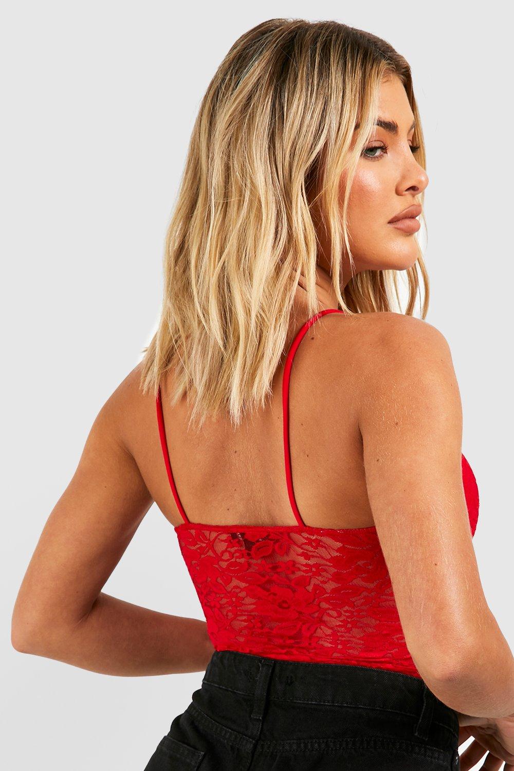 Red Strappy Lace Bralette | New Look