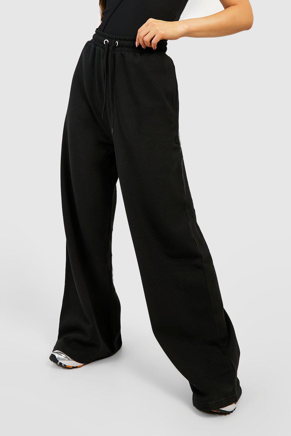 Buy Boohoo Solid Wide Leg Sweatpants In Black