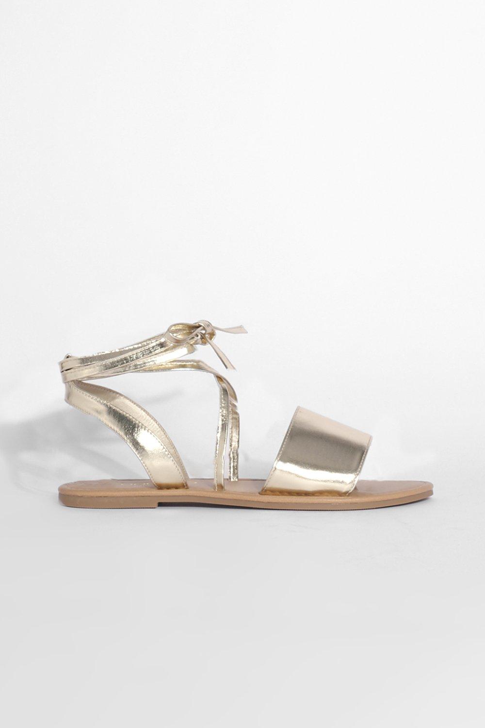 Strappy Tie Leg Sandals boohoo USA