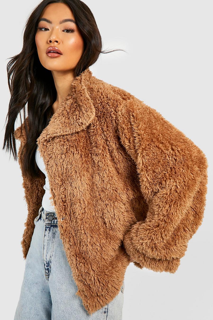 Stone Waterfall Teddy Faux Fur Jacket image number 1