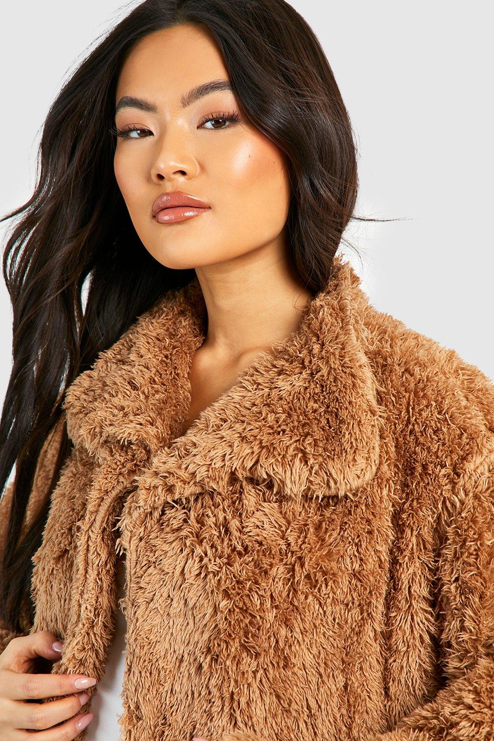 Faux fur 2025 waterfall coat