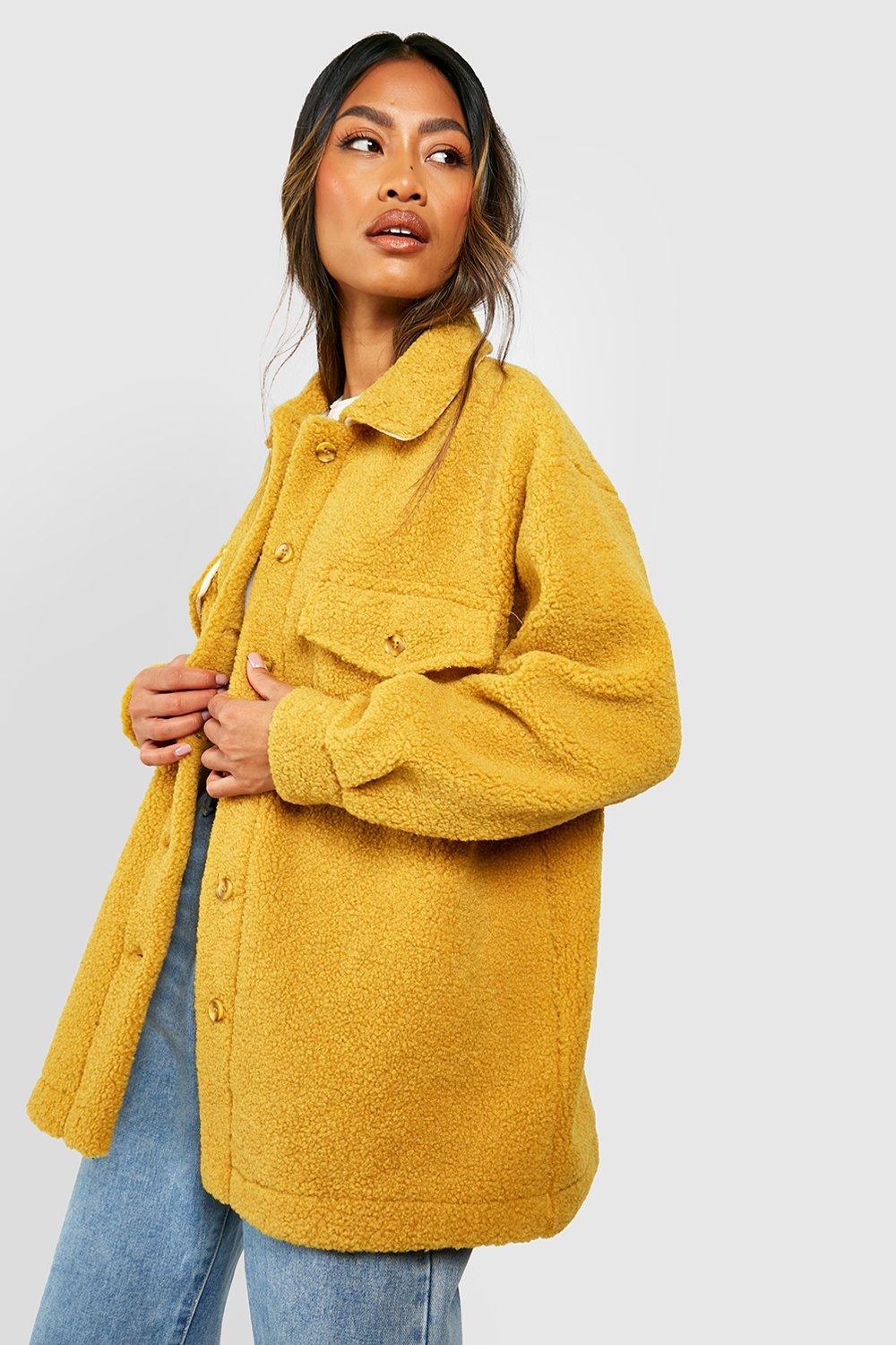 Boohoo hotsell mustard coat