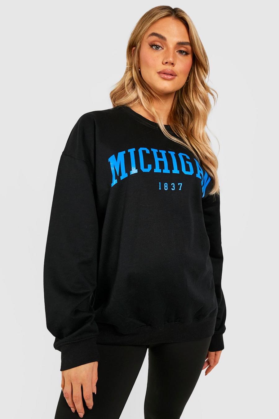 Black Maternity Michigan Oversized Sweatshirt image number 1