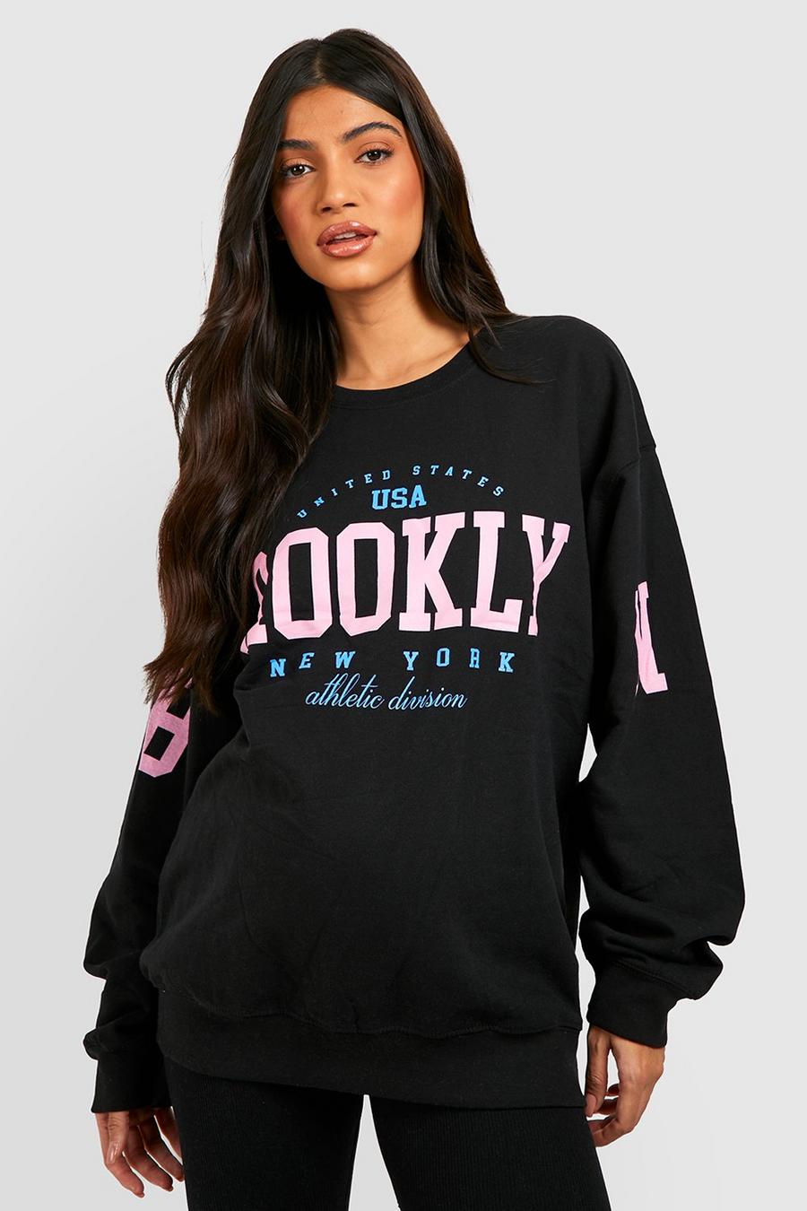 Black Maternity Printed Brooklyn Sweatshirt image number 1