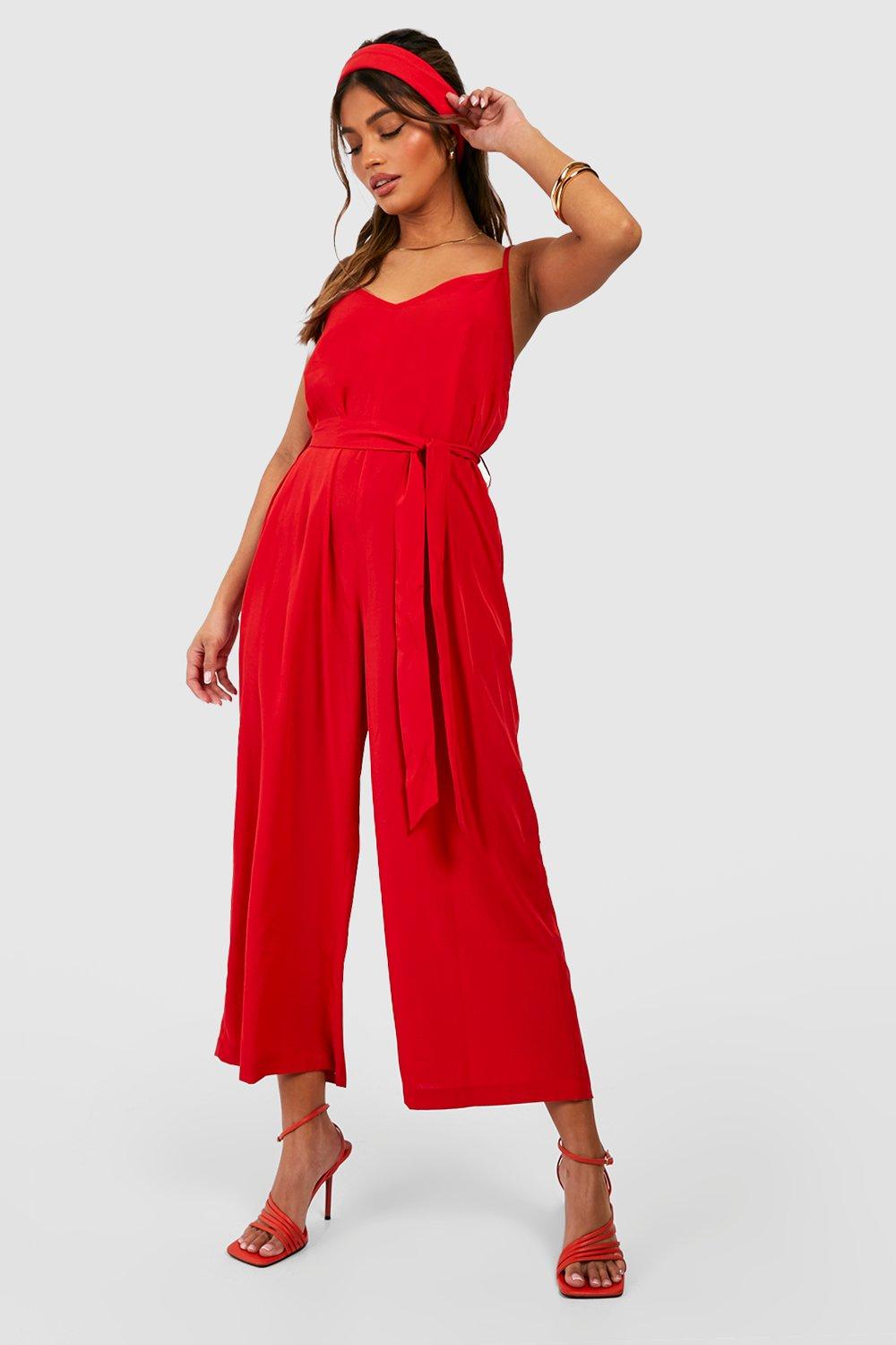 Woven Strappy Culotte Jumpsuit