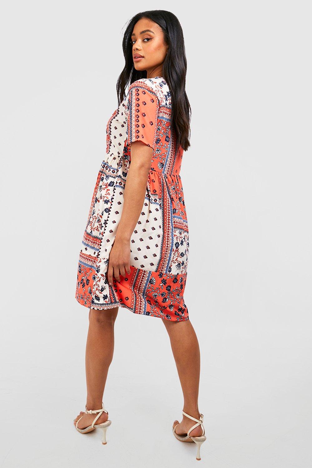 Paisley shop smock dress