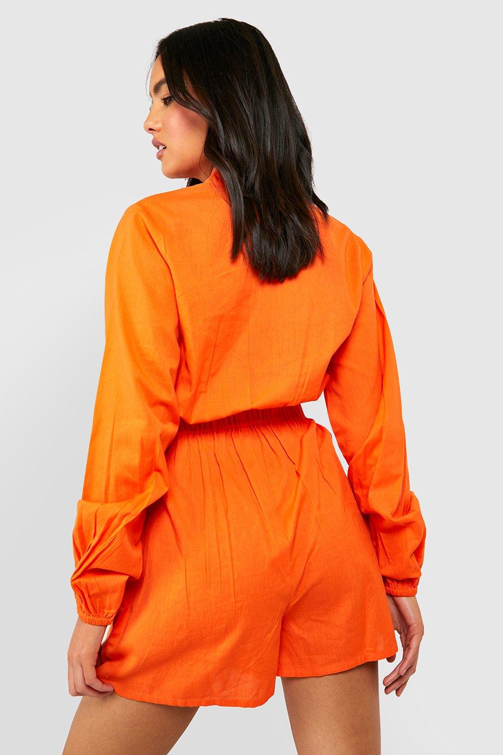 Orange utility sale playsuit