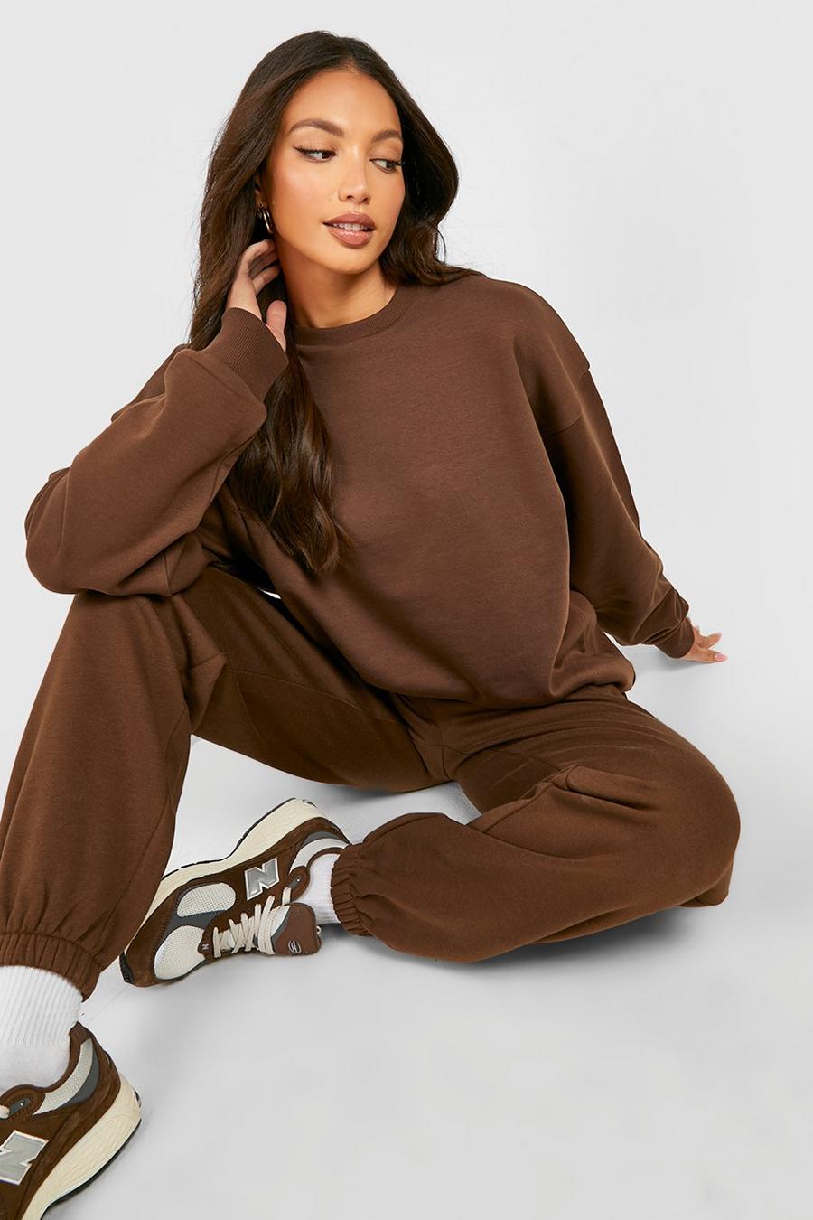 Chocolate brun Tall Basic Oversized Sweater image number 1