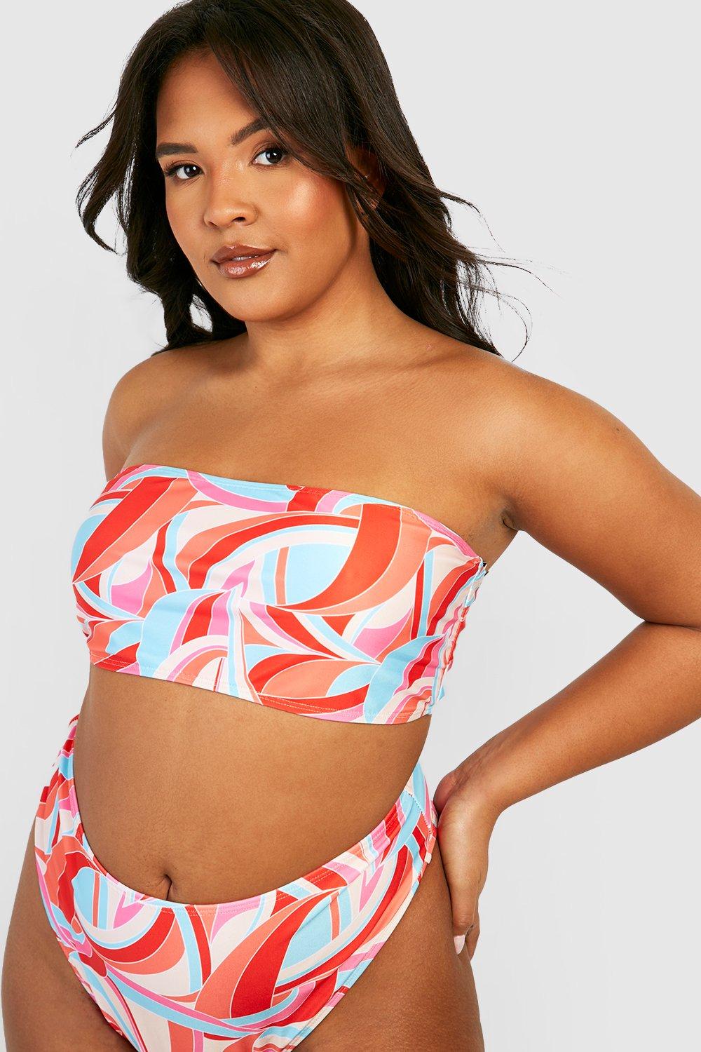 Grande taille Bikini imprim abstrait boohoo