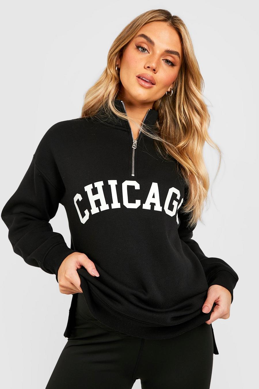 Umstandsmode Chicago Sweatshirt mit halbem Reißverschluss, Black image number 1