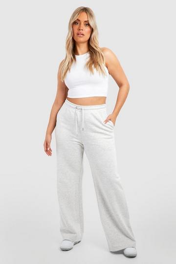 Plus Wide Leg Joggingbroek ash grey