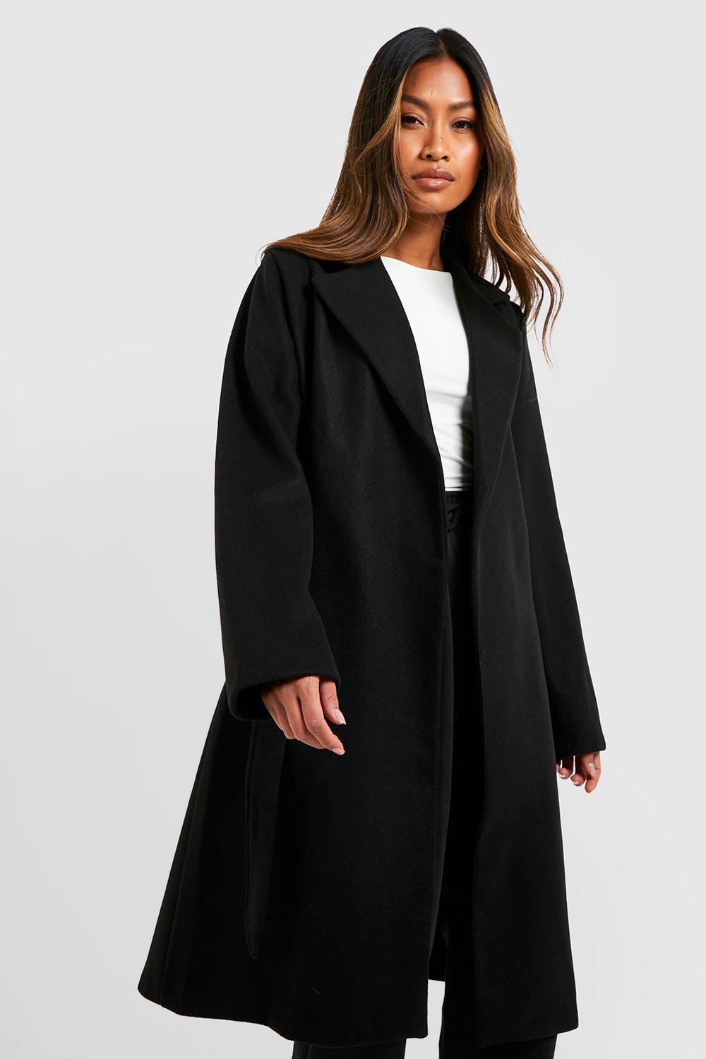 Belted Wool Look Coat boohoo USA