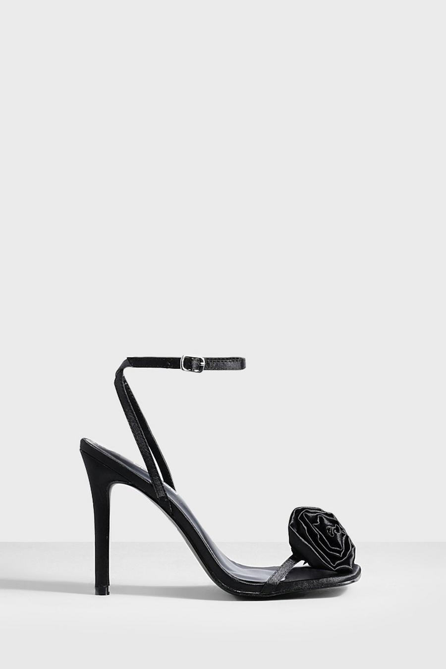 Heels mit 3D-Rosen Detail, Black image number 1