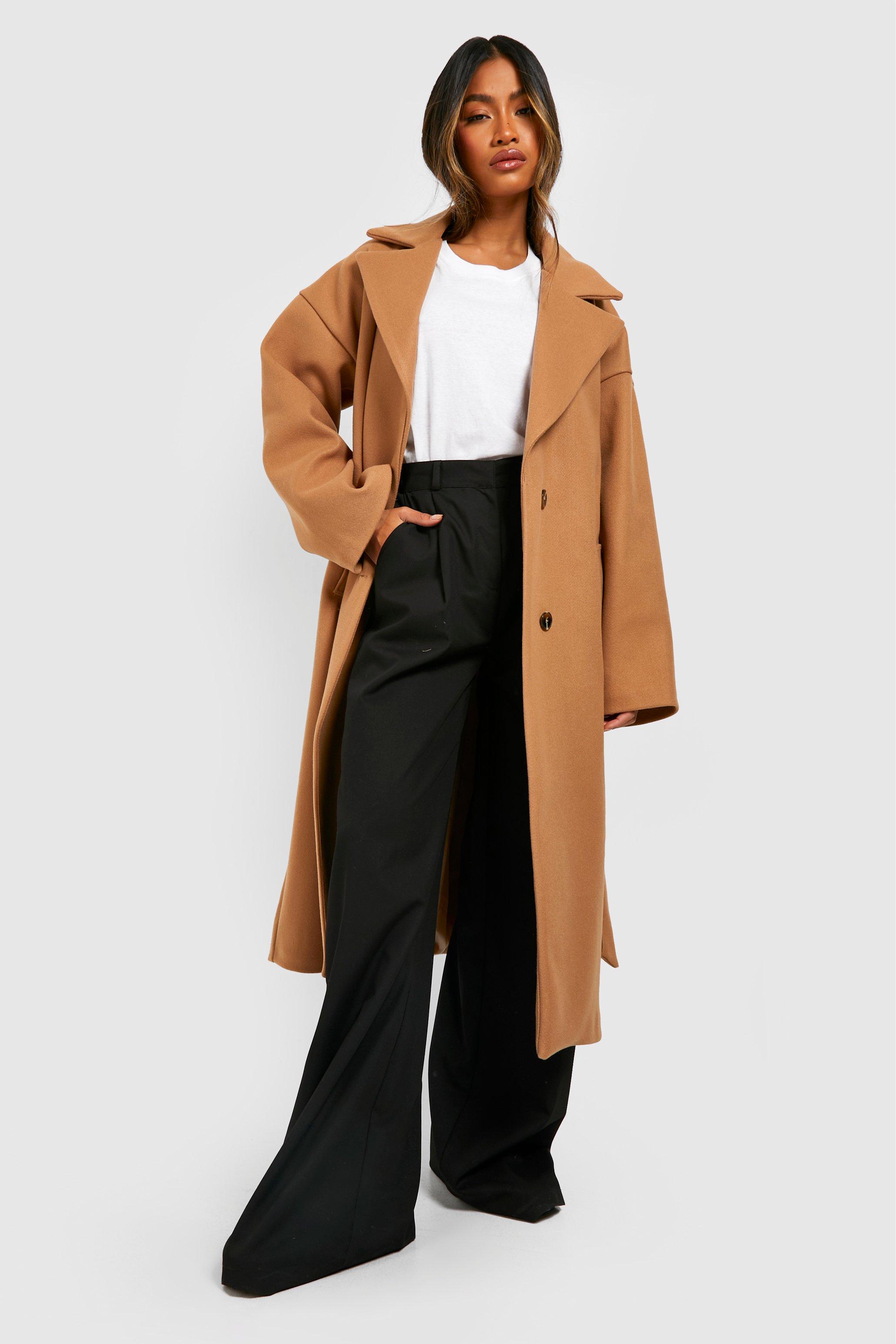 Boohoo oversized sleeve 2025 wool look coat