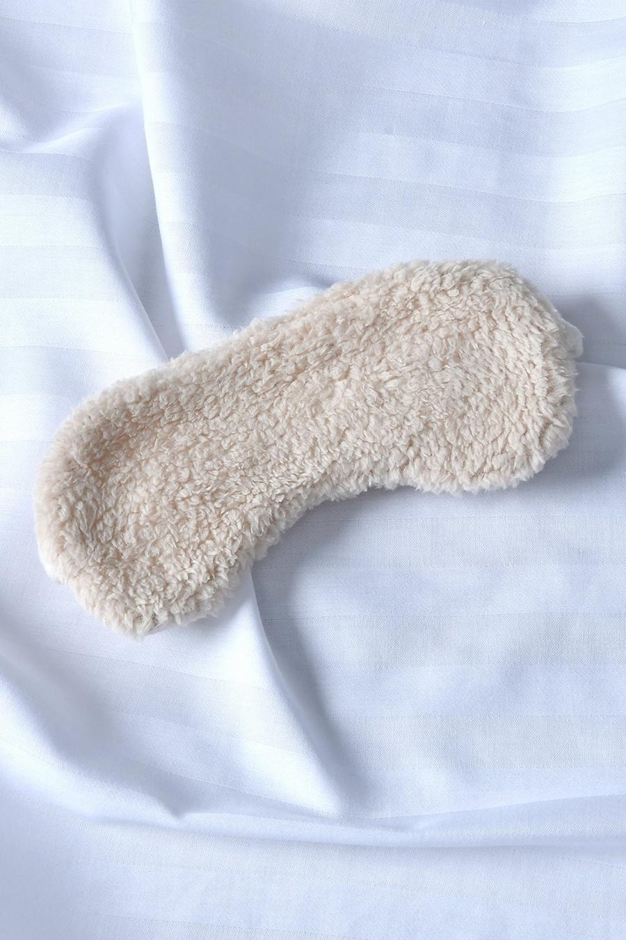 Cream Teddy Hot Water Bottle And Eye Mask Set image number 1