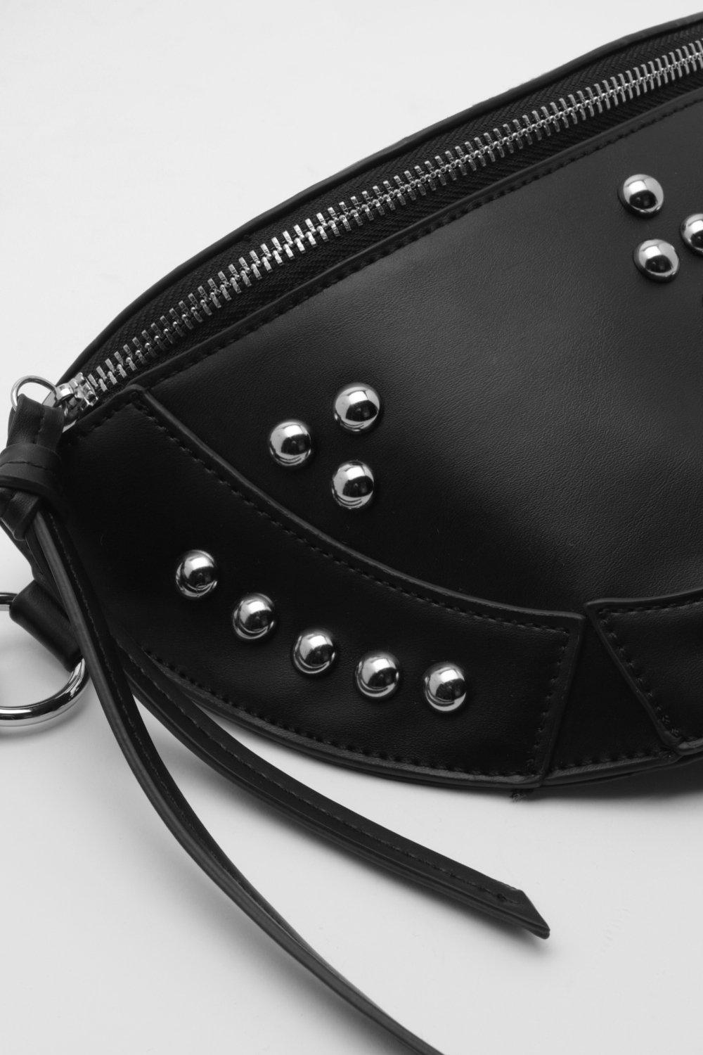 Black studded cheap bum bag