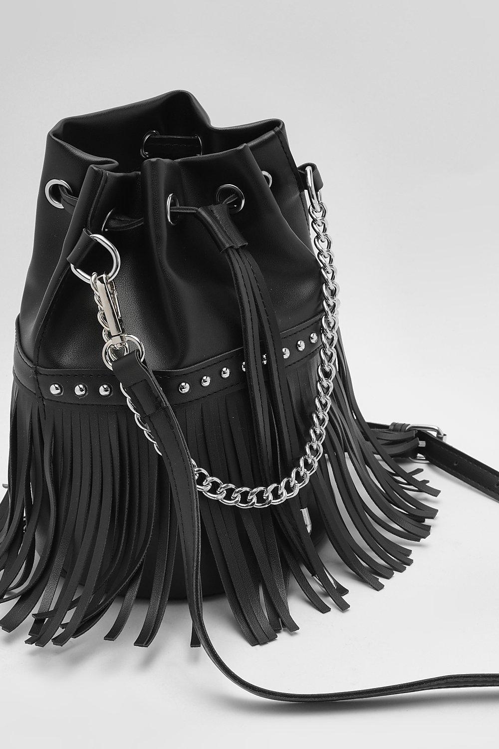 Fringe bucket outlet purse