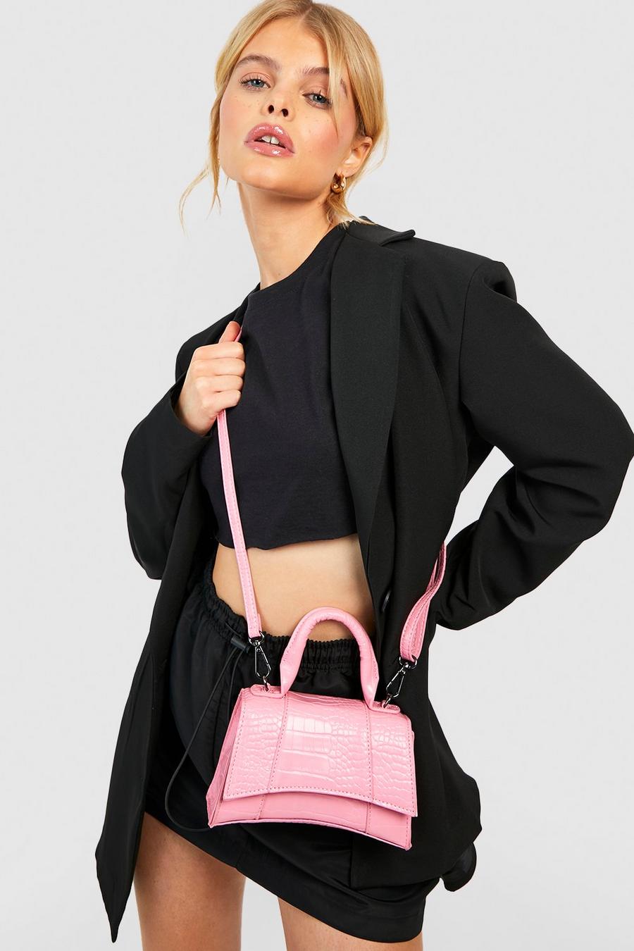 Pink rosa Croc Curve Grab Bag 