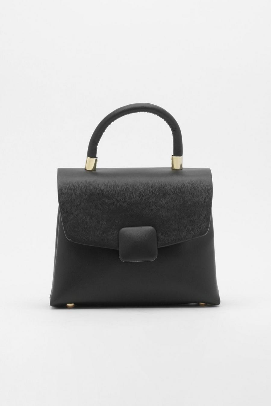 Black Structed Mini Grab Tote Bag