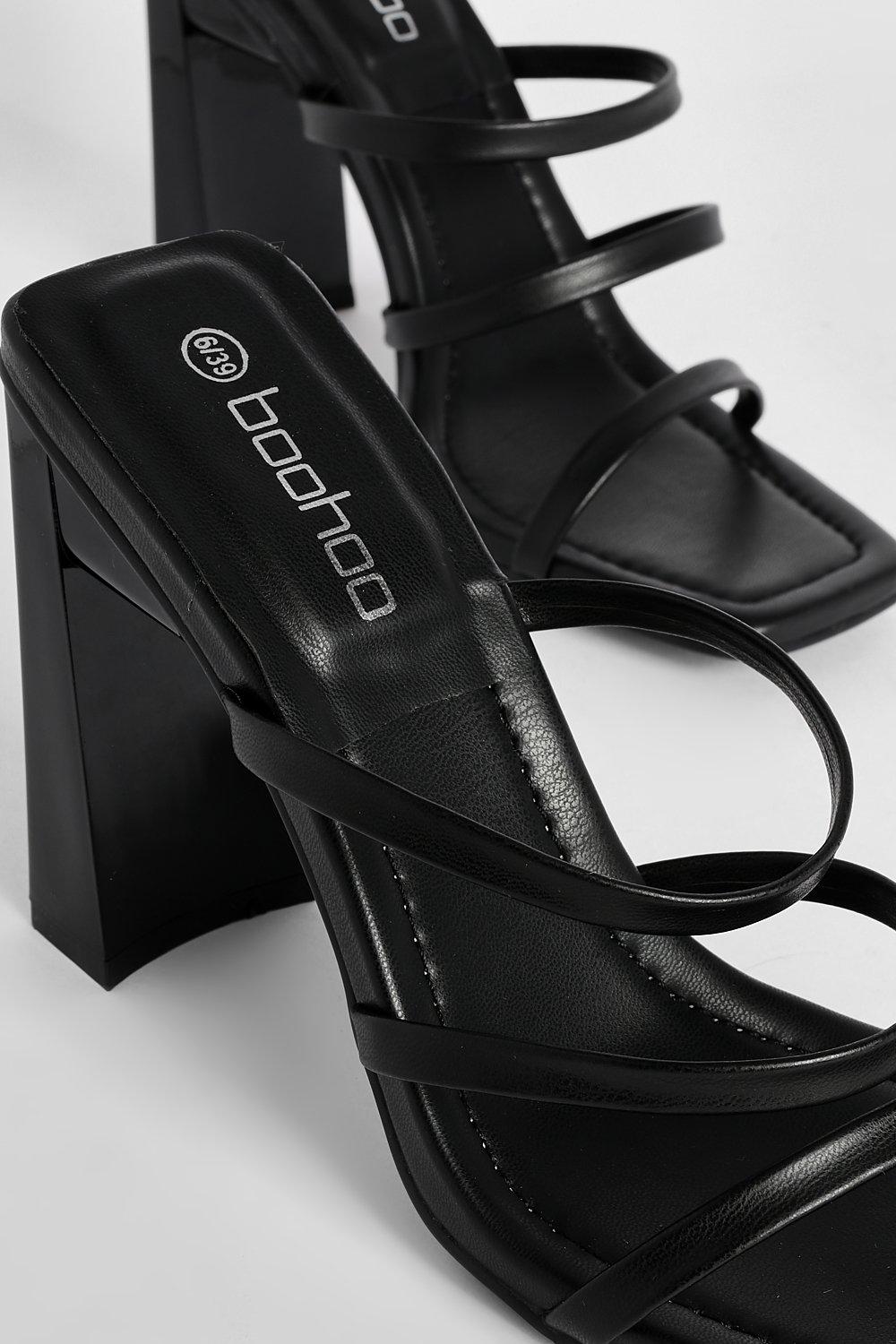 Boohoo black store block heels