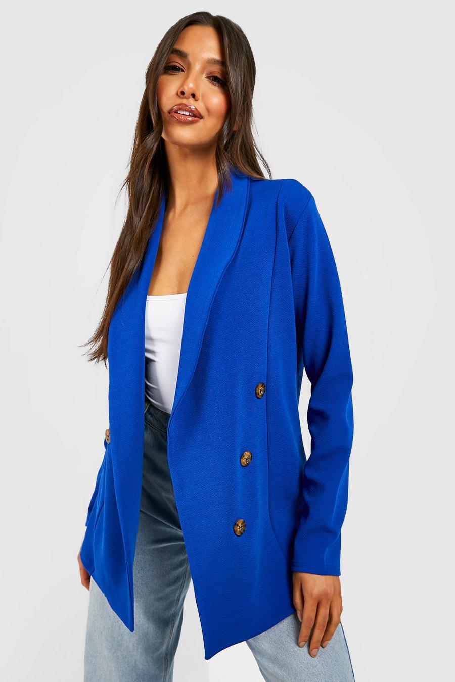 Cobalt Basic Jersey Colour Pop Relaxed Fit Blazer image number 1