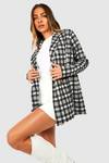 Basic Jersey Mono Check Relaxed Fit Blazer
