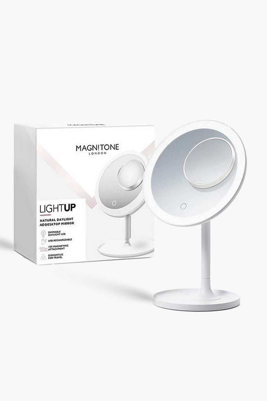 White MAGNITONE LIGHT UP CHARGEABLE MIRROR USB