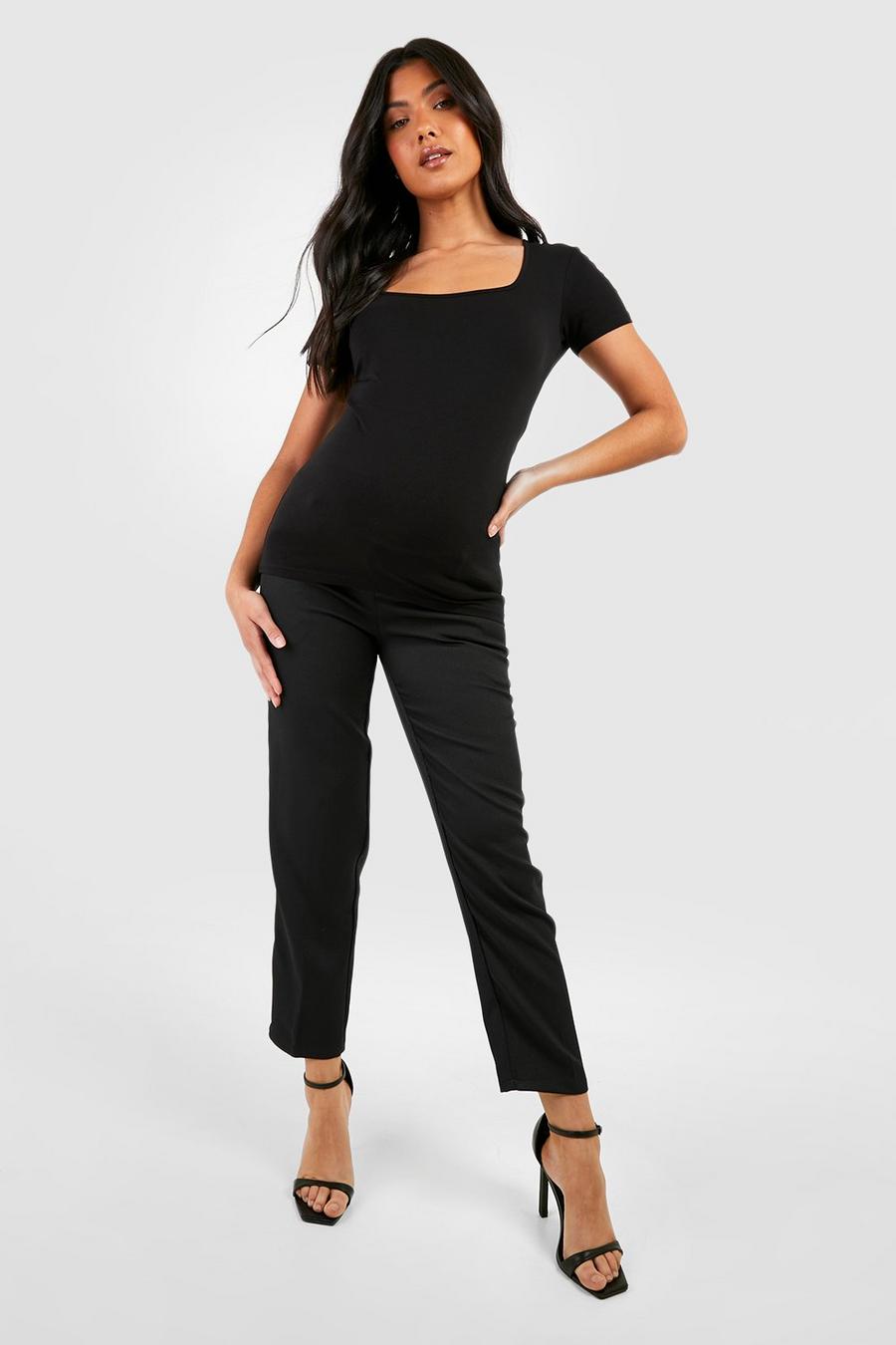 Black Maternity Over Bump Dress Pants image number 1