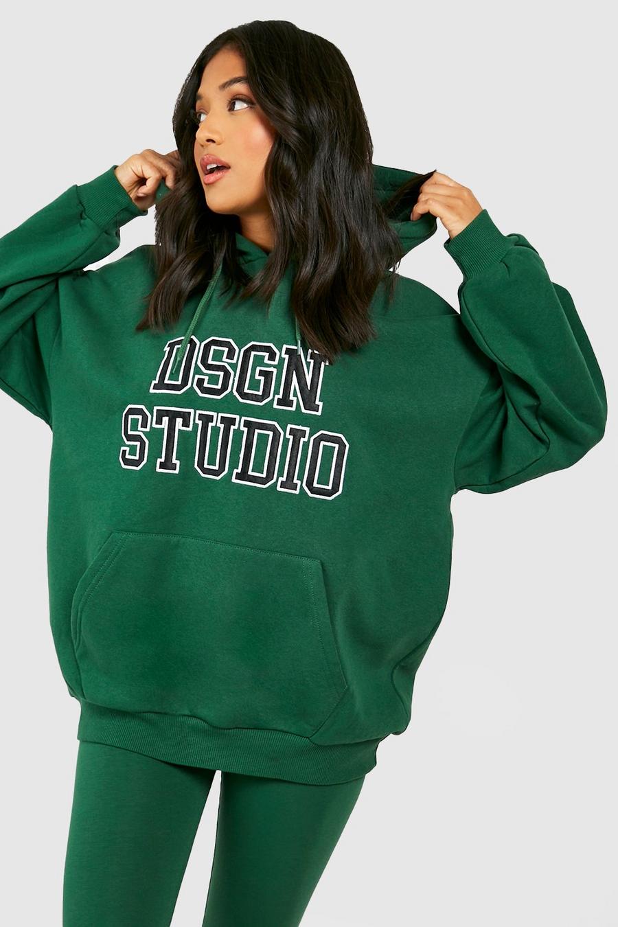 Forest green Petite Dsgn Studio Printed Hoody And Leggings Tracksuit