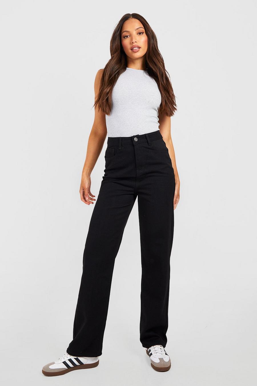 Black Tall High Waisted Straight Fit Jeans image number 1