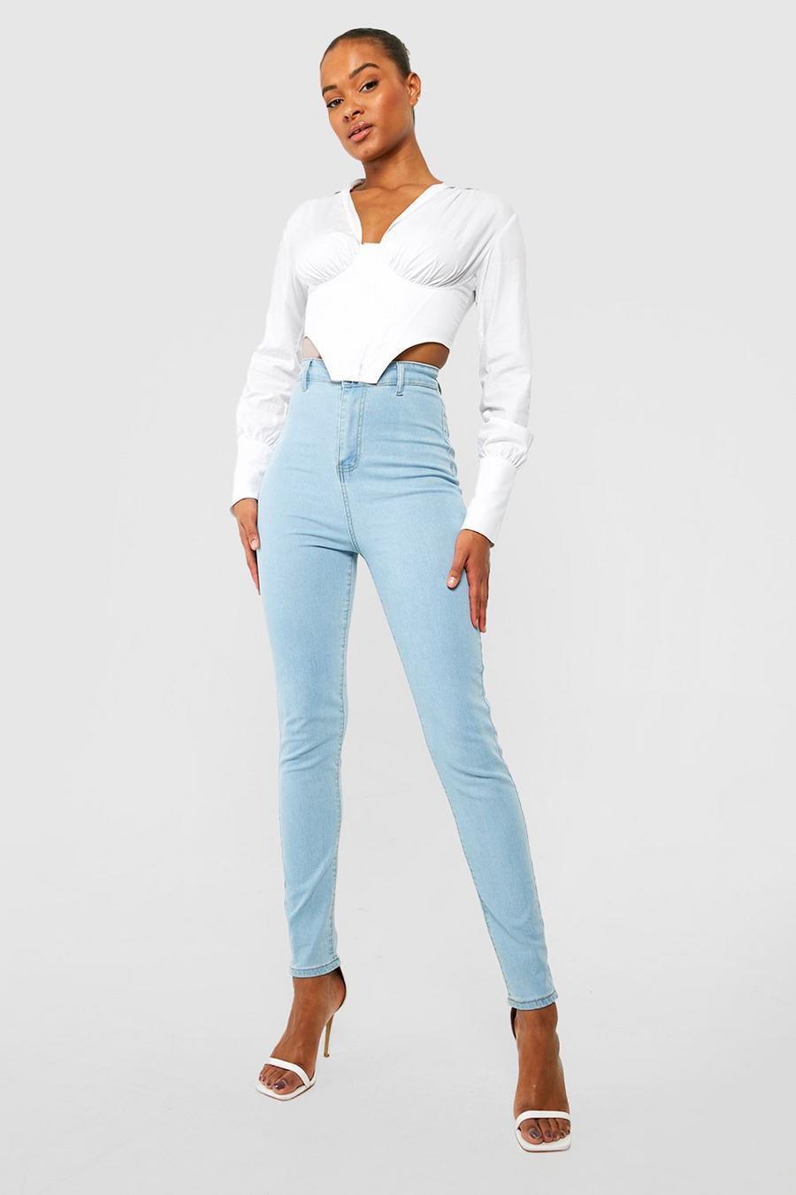 Light wash Tall Basic High Waisted Skinny Jeans image number 1